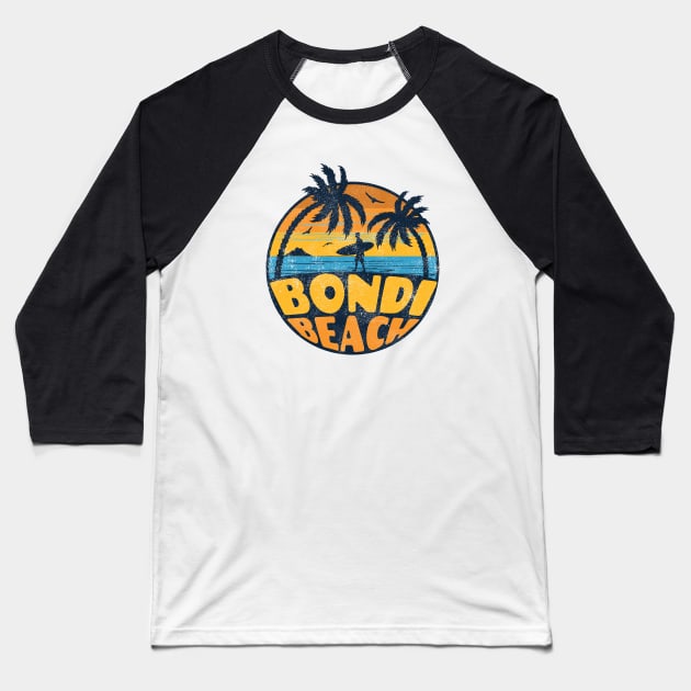 Bondi Beach Vintage Distressed Baseball T-Shirt by Speshly